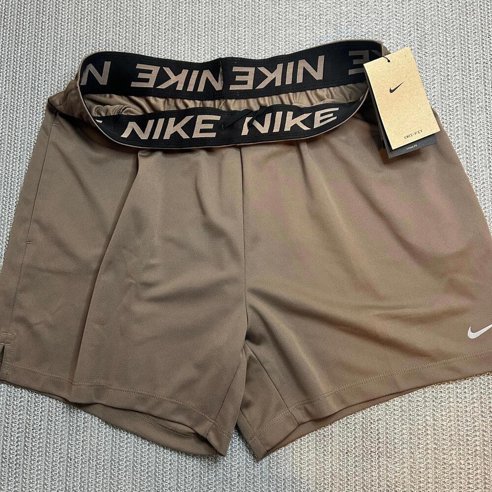Nike Pro Men's Dri-FIT Training Shorts - Tan/Black - NWT Loose Fit